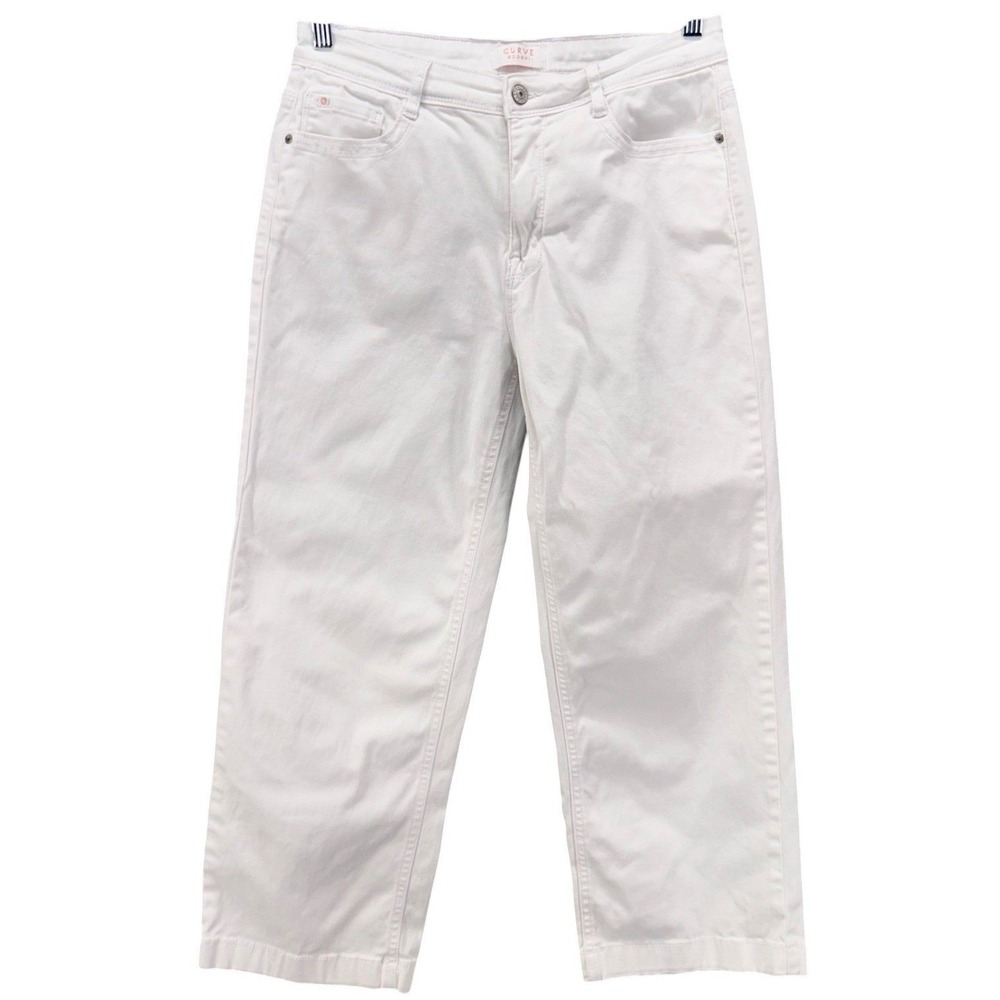 Curve Appeal Crop Jeans White 6‎ Or 28